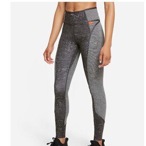 Womens Nike One Luxe Leggings Mid Rise Dri Fit Heathered Full Length  XL